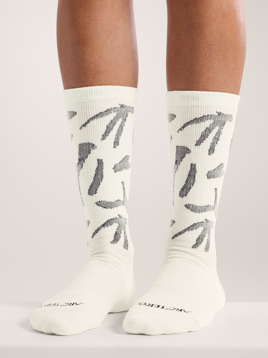 [arcteryx] Merino Wool Grotto Mid Socks - White / Black