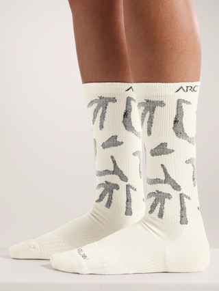 [arcteryx] Merino Wool Grotto Mid Socks - White / Black