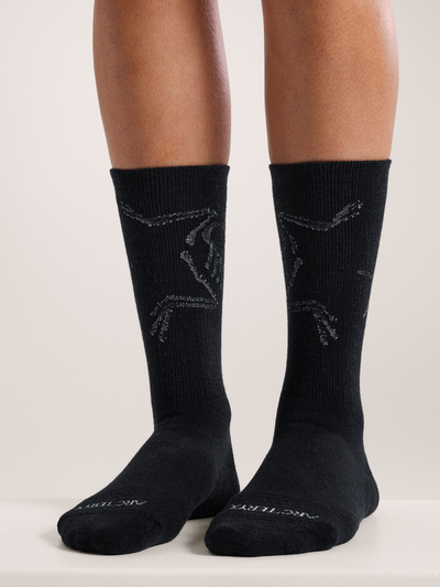 [arcteryx] Merino Wool Mid Bird Socks - Black / White