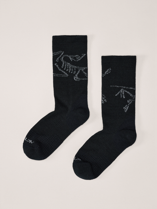 [arcteryx] Merino Wool Mid Bird Socks - Black / White