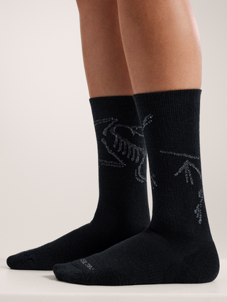 [arcteryx] Merino Wool Mid Bird Socks - Black / White