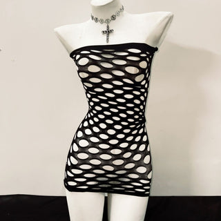 Halter o ring PU leather rivet metal chain mini skirt set