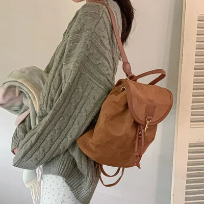 Suede buckle backpack