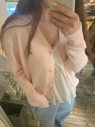 (Over 20,000 sold) 6-color Milk Round Cashmere Knit Cardigan