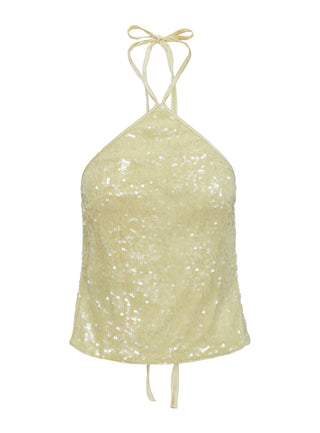 Sun Salutations Halter Top Yellow