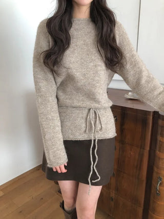 (4 colors) V-neck Angora Knit