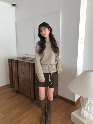 (4 colors) V-neck Angora Knit