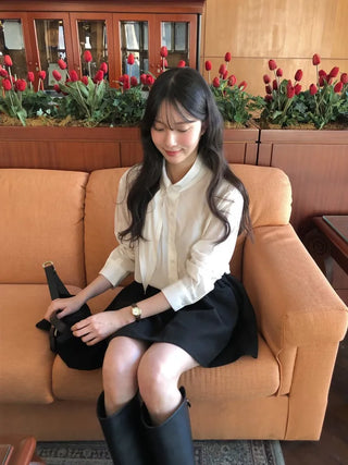 (5 colors) Bow tie blouse