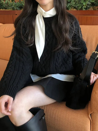 (5 colors) Bow tie blouse
