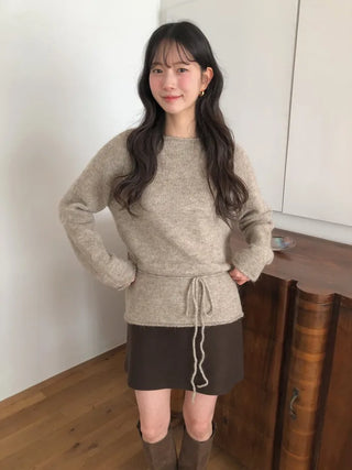 (4 colors) V-neck Angora Knit