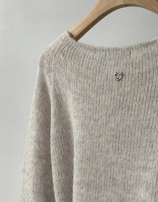 (4 colors) V-neck Angora Knit