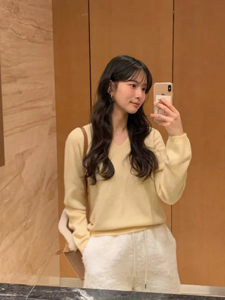 (3 colors) Boat neck loose fit knit
