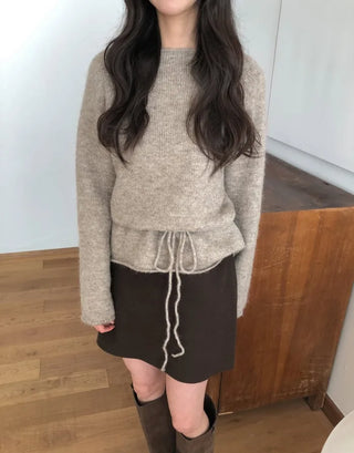 (4 colors) V-neck Angora Knit