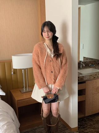 (3 colors) Bow tie blouse