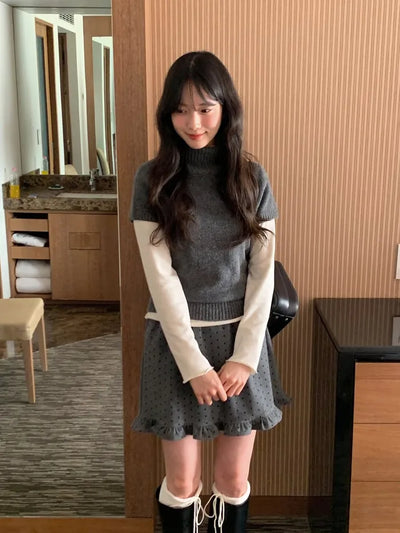 (4 colors) Sheer Turtleneck Knit