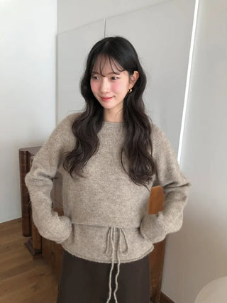 (4 colors) V-neck Angora Knit