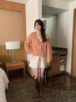 (3 colors) Bow tie blouse