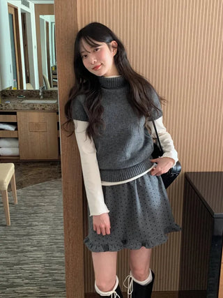 (4 colors) Sheer Turtleneck Knit