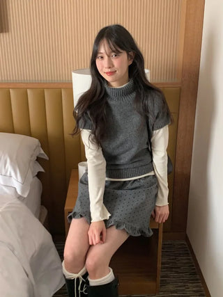 (4 colors) Sheer Turtleneck Knit