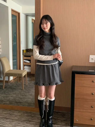 (4 colors) Sheer Turtleneck Knit