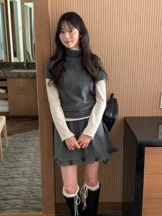 (4 colors) Sheer Turtleneck Knit
