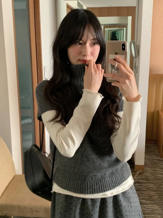 (4 colors) Sheer Turtleneck Knit