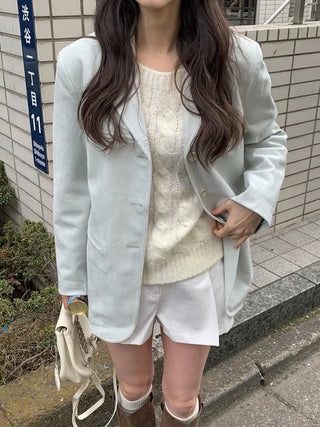 (4 colors) Faux Suede Half Jacket