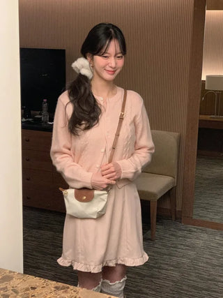 (3 colors) Frill Mini Dress