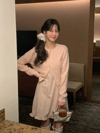 (3 colors) Frill Mini Dress