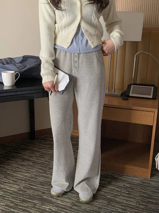 (2 colors) Striped Bootcut Pants
