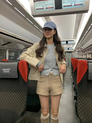 (2 colors) Leather Button Jacket
