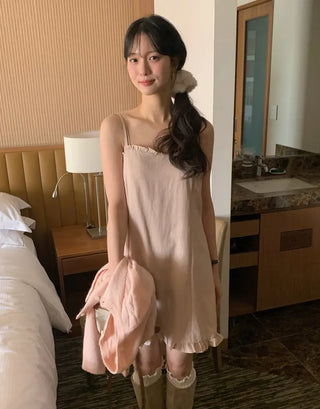 (3 colors) Frill Mini Dress