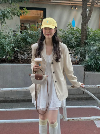 (4 colors) Faux Suede Half Jacket