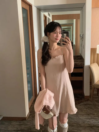 (3 colors) Frill Mini Dress