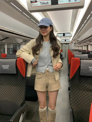 (2 colors) Leather Button Jacket