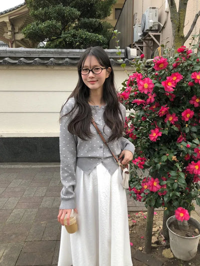 (3 colors) Polka Dot Cardigan