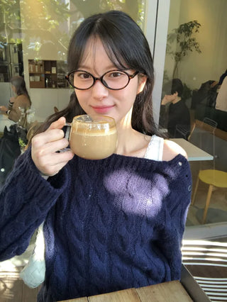 (3 colors) Boat neck button knit