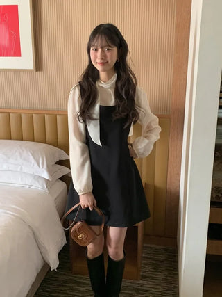 (3 colors) Basic mid-length dress