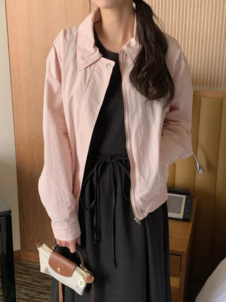 (3 colors) Collared Blouson