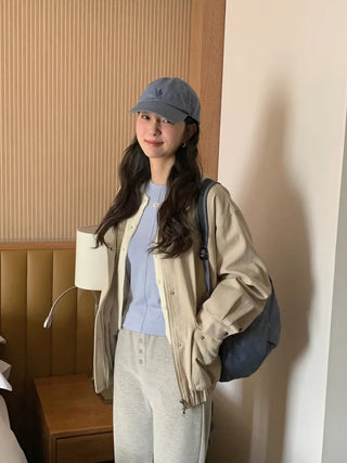 Basic cotton blouson