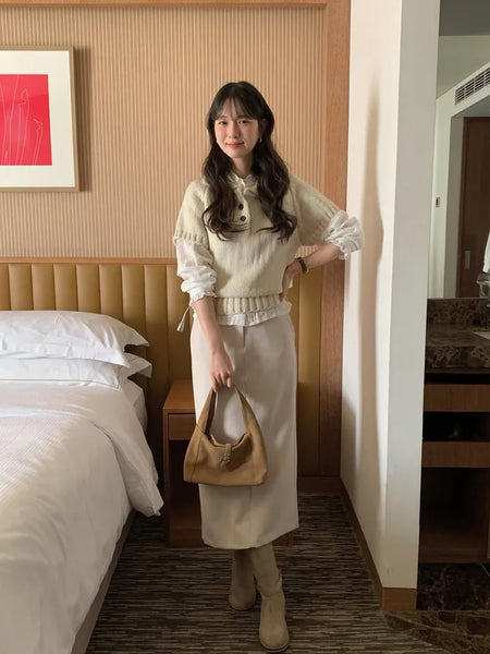 H-line low-rise midi skirt