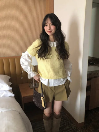 Mohair short-sleeved knit
