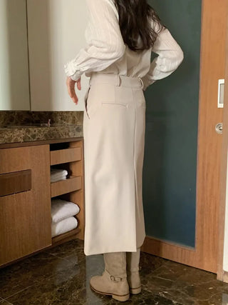 H-line low-rise midi skirt