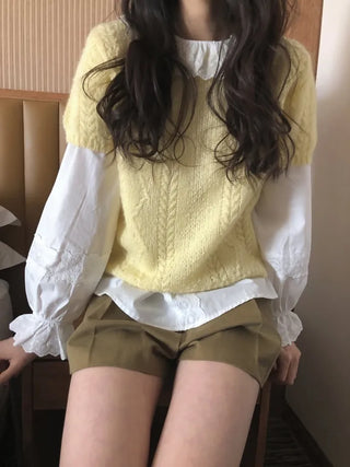 Mohair short-sleeved knit