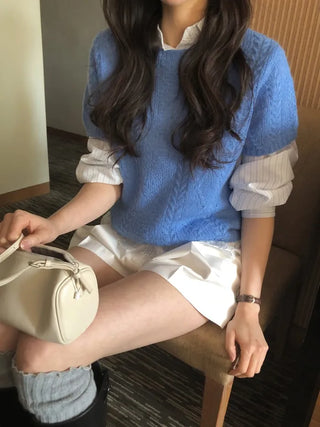 Mohair short-sleeved knit