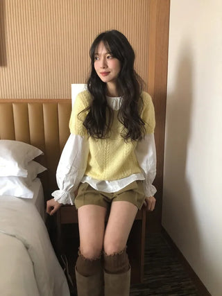Mohair short-sleeved knit