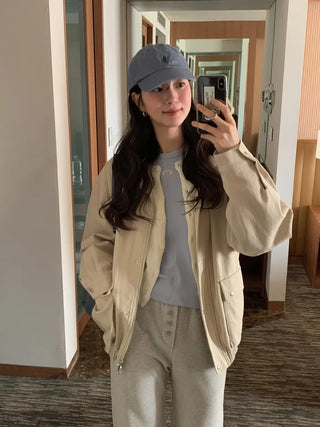 Basic cotton blouson