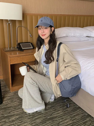 Basic cotton blouson