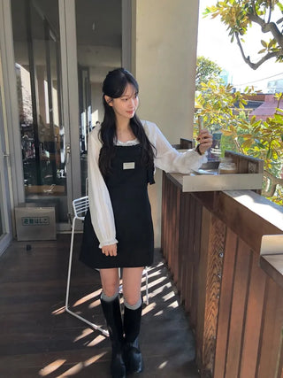 Frill-layered halter neck dress