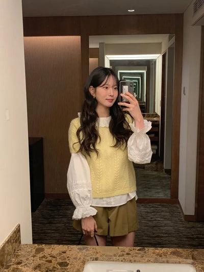 Mohair short-sleeved knit